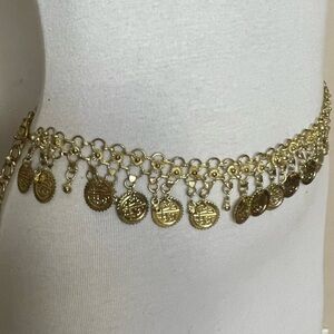 Women's BOHEMIAN Gold CHAIN & COIN Belly Dancing GYPSY Metal BELT
